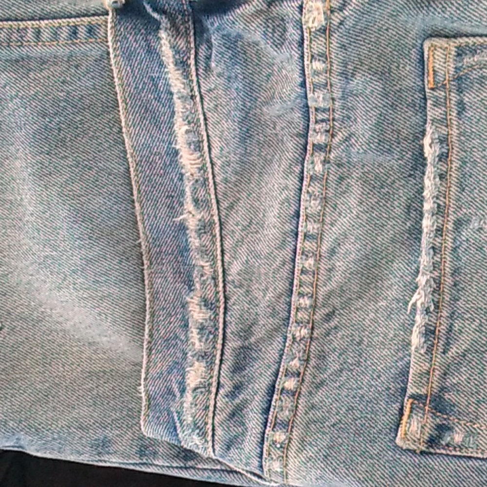 All Saints Light Blue Embroidered Cropped Jeans 29 - Picture 4 of 10